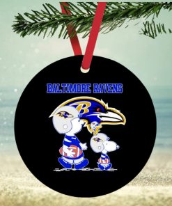 Baltimore Ravens Snoopy play soccer ornament