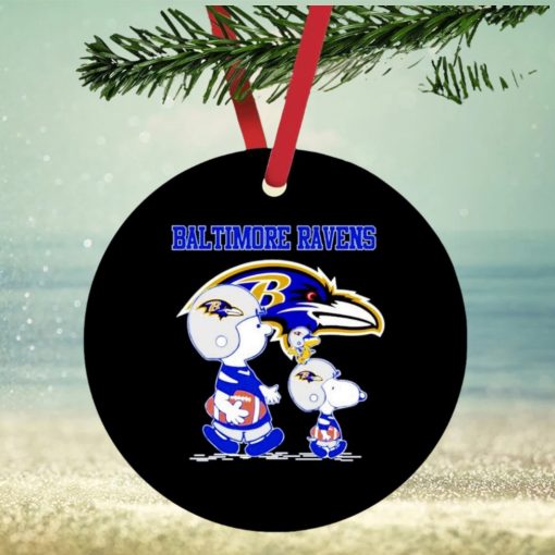 Baltimore Ravens Snoopy play soccer ornament