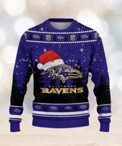 Baltimore Ravens Ugly Christmas Sweater Tree Santa Hat Car For Fans Gift Familys Holidays