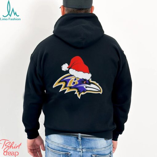 Baltimore Ravens logo Santa Hat Christmas 2023 Shirt