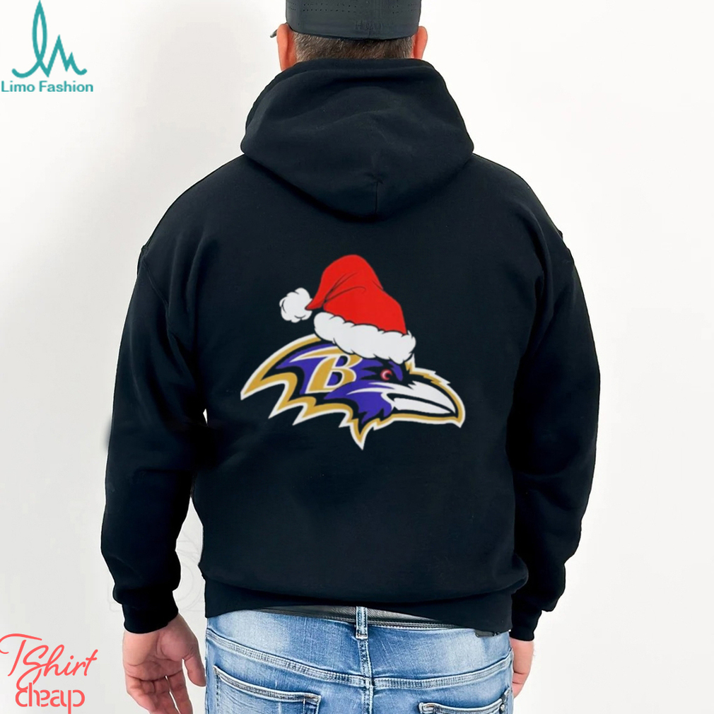 Baltimore Ravens logo Santa Hat Christmas 2023 Shirt Baltimore Ravens logo Santa Hat Christmas 2023 Shirt