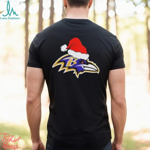 Baltimore Ravens logo Santa Hat Christmas 2023 Shirt