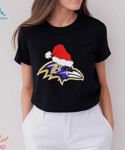 Baltimore Ravens logo Santa Hat Christmas 2023 Shirt