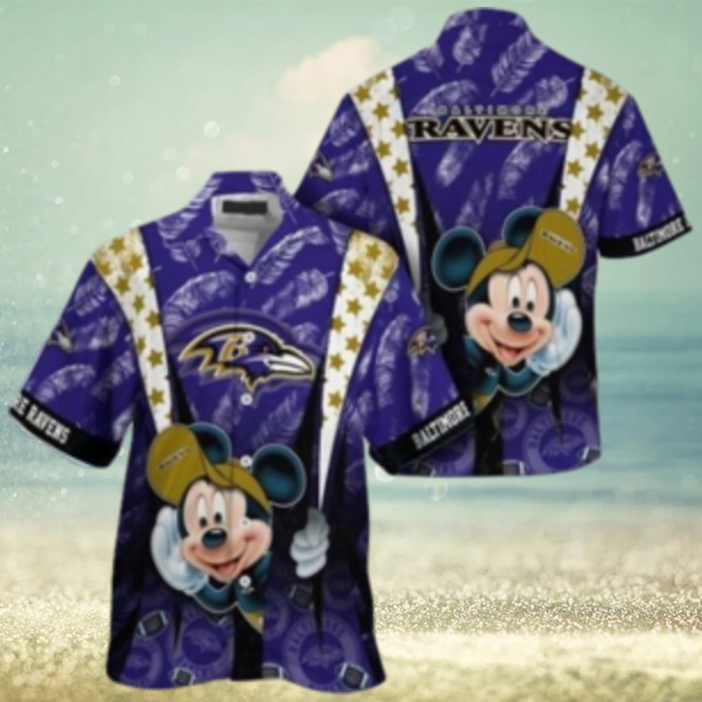 Baltimore Ravens nfl mickey mouse Hawaiian Shirt custom for fan Baltimore Ravens nfl mickey mouse Hawaiian Shirt custom for fan