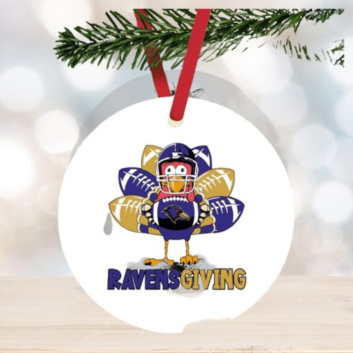 Baltimore Ravens turkey Ravensgiving thanksgiving funny ornament