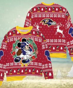 Baltimore Ravens x Mickey Mouse Ugly Christmas Sweater