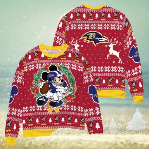 Baltimore Ravens x Mickey Mouse Ugly Christmas Sweater