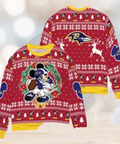 Baltimore Ravens x Mickey Mouse Ugly Christmas Sweater