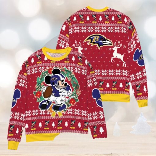 Baltimore Ravens x Mickey Mouse Ugly Christmas Sweater