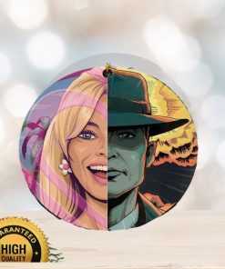 Barbie And Oppenheimer The Battle Split Art Barbenheimer Xmas 2023 Gift Christmas Tree Decorations Ornament