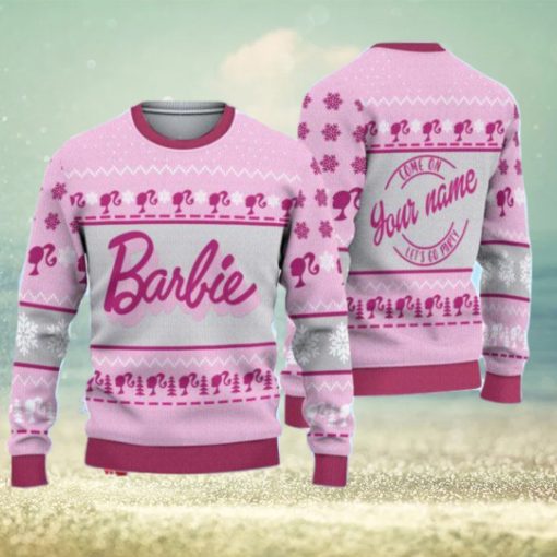 Barbie Custom Name Ugly Christmas Sweater For Men Women