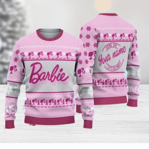 Barbie Custom Name Ugly Christmas Sweater For Men Women