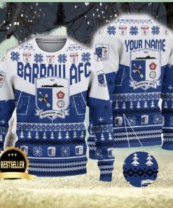 Barrow AFC Ugly Christmas Sweater Logo Custom Name Gift Fans