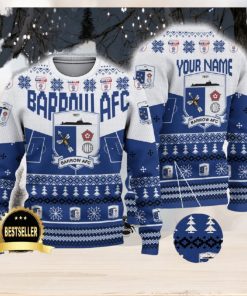 Barrow AFC Ugly Christmas Sweater Logo Custom Name Gift Fans