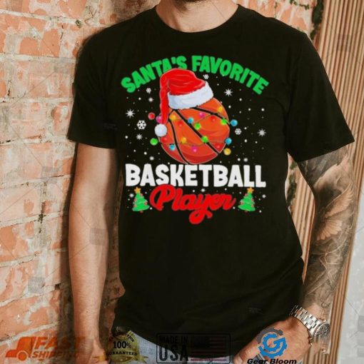 Basketball Hat Santa’s Favorite Basketball Player Merry Christmas Shirt