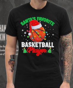 Basketball Hat Santa’s Favorite Basketball Player Merry Christmas Shirt