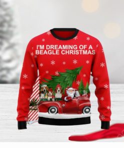 Beagle And Red Truck Ugly Christmas Sweaters Special Gift For Men And Women