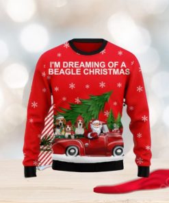 Beagle And Red Truck Ugly Christmas Sweaters Special Gift For Men And Women