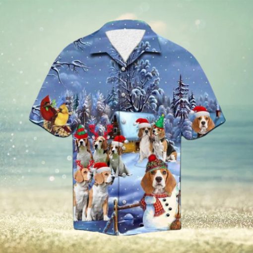 Beagle Dog Christmas Hawaiian Shirt, Santa Claus Hawaiian