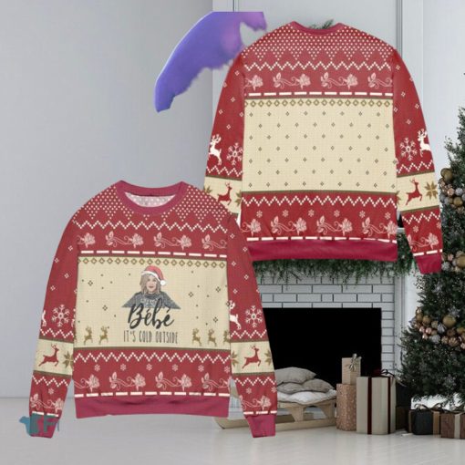 Bebe Its Cold Outside Schitts Creek Reindeer Snowflake Pattern Ugly Christmas Sweaters Style Gift