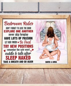 Bedroom Rules, Personalized Naughty Canvas Print, Couple Gift