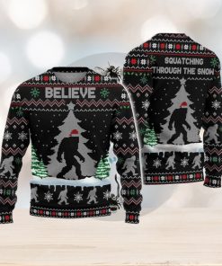 Believe Big Feet Character Ugly Christmas Sweater