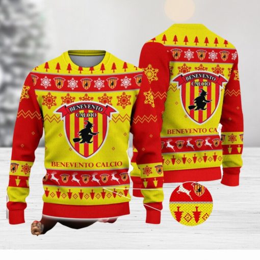 Benevento Calcio Ugly Christmas Sweater Snowflake Pattern Pattern 3D Sweater Holiday Gift Ideas For Men And Women