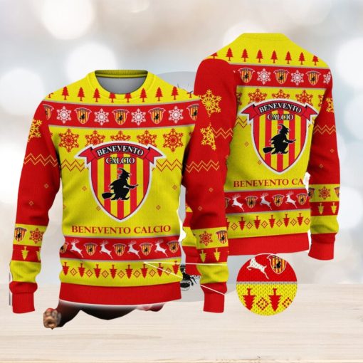 Benevento Calcio Ugly Christmas Sweater Snowflake Pattern Pattern 3D Sweater Holiday Gift Ideas For Men And Women