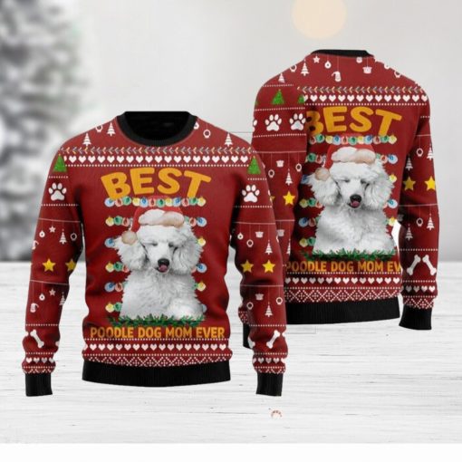 Best Dog Mom Ever Ugly Christmas Sweater Yarn New Gift For Men And Women Family Holidays