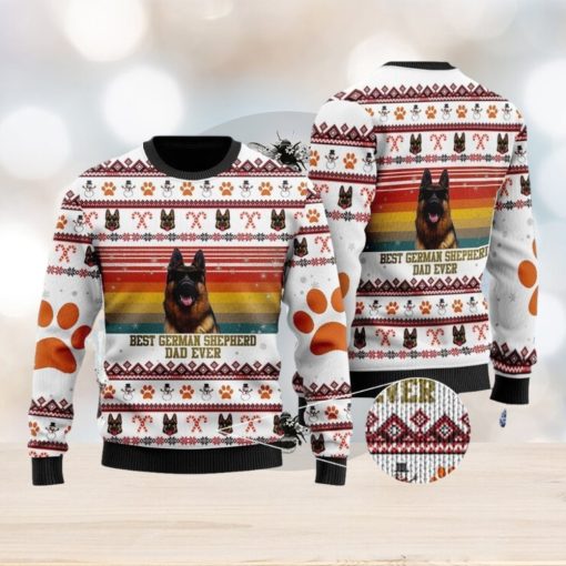 Best German Shepherd Dog Dad Ugly Christmas Sweater Gift For Men And Women