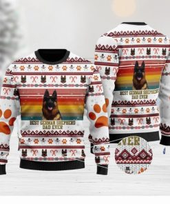 Best German Shepherd Dog Dad Ugly Christmas Sweater Gift For Men And Women