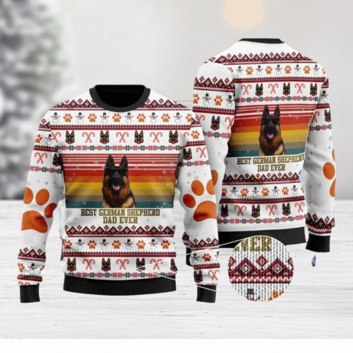 Best German Shepherd Dog Dad Ugly Christmas Sweater Gift For Men And Women