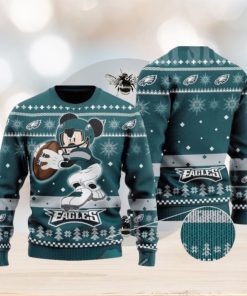 Big Mickey Mouse Playing Philadelphia Eagles Ugly Christmas Sweaters