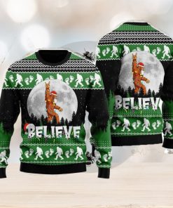 Bigfoot Believe 3D Ugly Christmas Sweater Gift For Family Christmas Gift