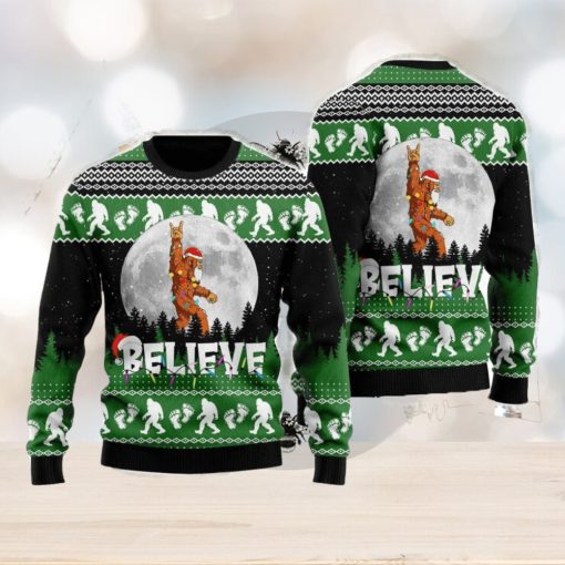 Bigfoot Believe 3D Ugly Christmas Sweater Gift For Family Christmas Gift