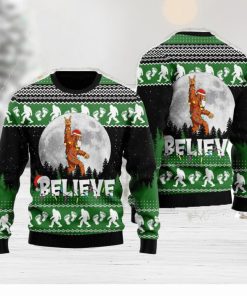 Bigfoot Believe 3D Ugly Christmas Sweater Gift For Family Christmas Gift