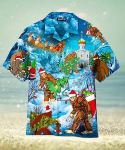 Bigfoot Festive Hawaiian Shirt, Santa Claus Shirt