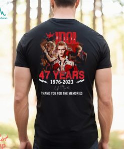 Billy Idol 47 Years 1976 – 2023 Thank You For The Memories T Shirt