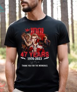 Billy Idol 47 Years 1976 – 2023 Thank You For The Memories T Shirt