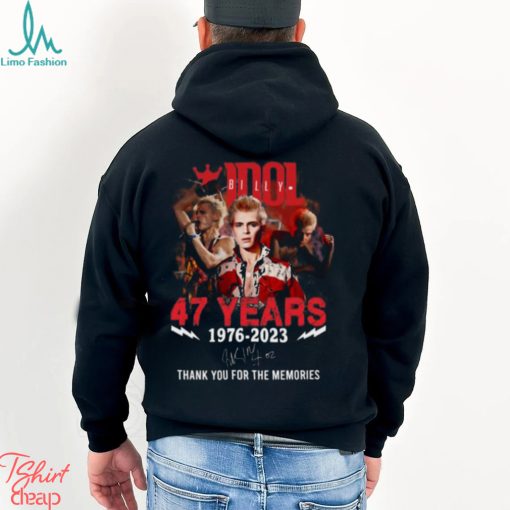 Billy Idol 47 Years 1976 – 2023 Thank You For The Memories T Shirt