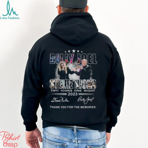 Billy Joel Stevie Nicks Two Icons One Night 2023 Thank You For The Memories T Shirt