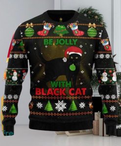 Black Cat Be Jolly Ugly Christmas Sweater Style Gift For Men And Women