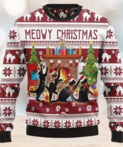 Black Cat Christmas Dancing Ugly Christmas Sweater