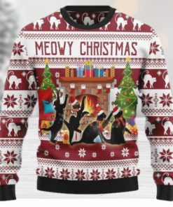 Black Cat Christmas Dancing Ugly Christmas Sweater