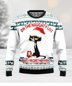 Black Cat Naughty List Ugly Cat Christmas Sweater