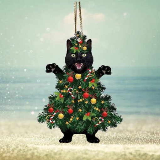 Black Cat Ornament for Christmas Tree