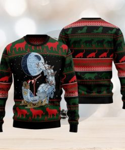 Black Cat Sleigh To Death Star Ugly Christmas Sweater