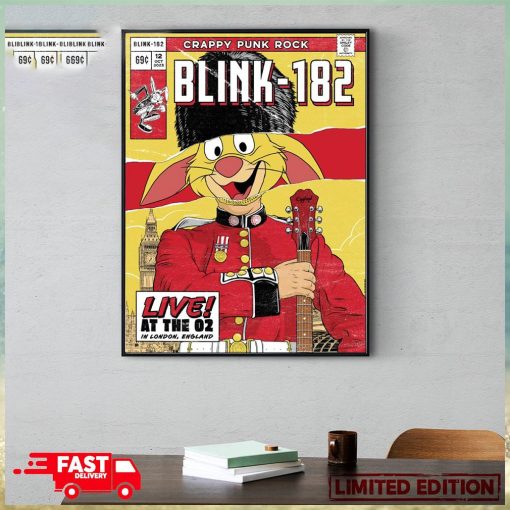 Blink 182 Event Poster Thursday October 12 2023 Live At The O2 London United Kingdom World Tour Crappy Punk Rock Poster Canvas