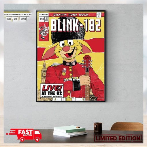 Blink 182 Event Poster Thursday October 12 2023 Live At The O2 London United Kingdom World Tour Crappy Punk Rock Poster Canvas