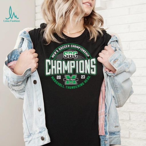 Blue 84 Black Marshall Thundering Herd 2023 Sun Belt Soccer Conference Tournament Champions T Shirt
